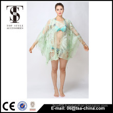 Fashion lace style summer green color sexy cardigan for lady